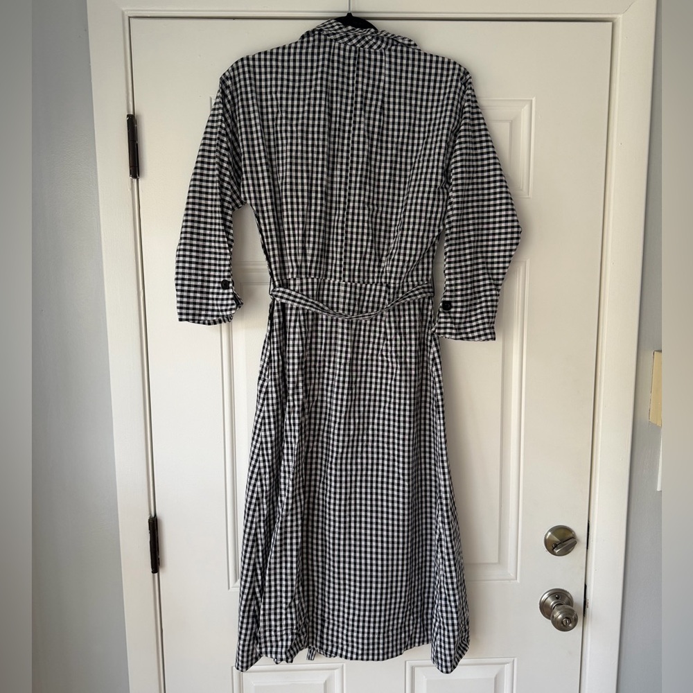 Batsheva Bella Check Shirtdress In Black And White Gingham size 2 midi dress - Picture 5 of 6
